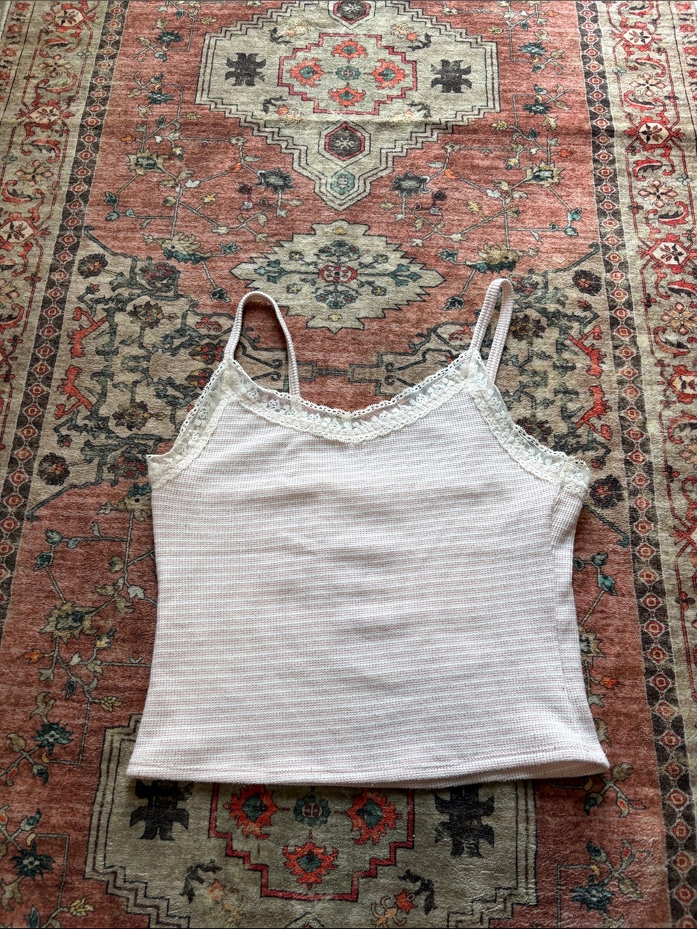 Gilly Hicks Lace-Trim Ribbed Cami - White